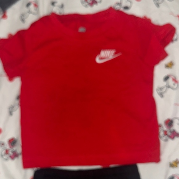 Nike Kids Red Tee and Black Shorts Set - Picture 2 of 6
